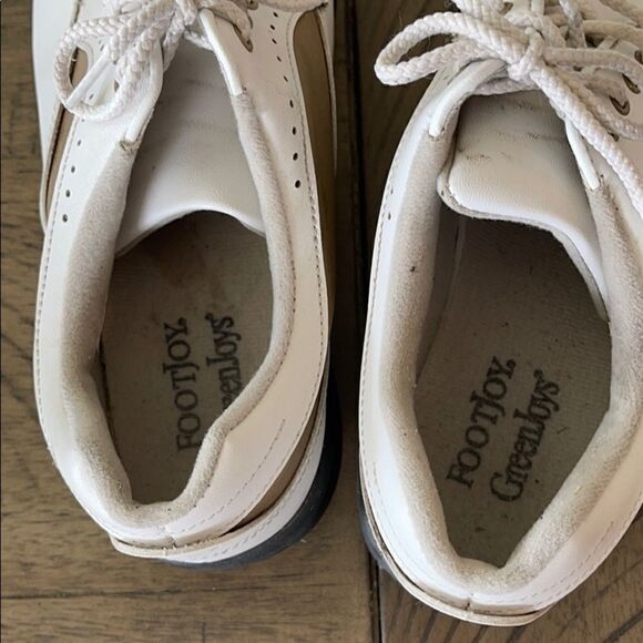 Foot joy Greenjoys Tan and White Golf Shoes-8 - Picture 6 of 7